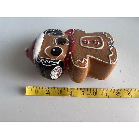 Disney Stitch Gingerbread Cookie Christmas Mug Santa Hat Topper Hand Painted NEW - Picture 7 of 9